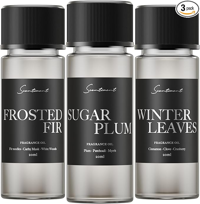 Scentiment Diffuser Oil - Top 3 Winter Collection Scent Samples | Aromatherapy Home Fragrance | Luxurious Scent with Notes of Cinnamon Vanilla, Balsam Fir, Winter Warmth (20ml) - Bloomnest