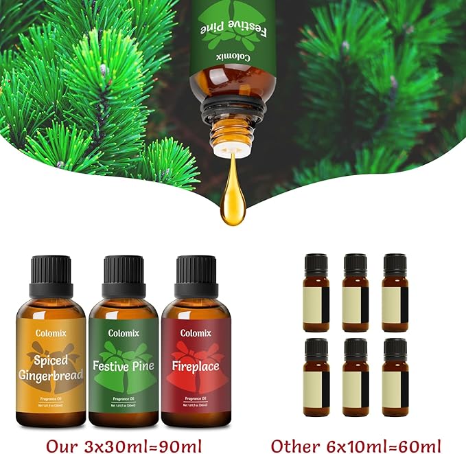 Christmas Fragrance Oils Set, 30ml x 3, Fragrance Oil for Diffuser, Candle Making, Soap Scents | Mother's Day Oil Gift Set, Essential Oils Diffuser Scents - Bloomnest