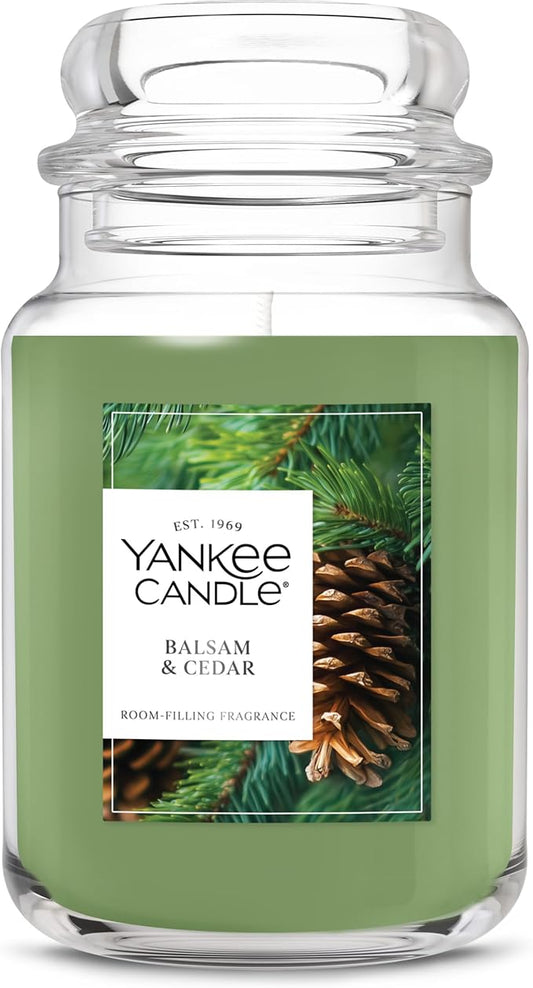 Yankee Candle, Balsam & Cedar Fall Scented Candle, 22oz Large Jar with up to 150 Hour Burn Time - Bloomnest