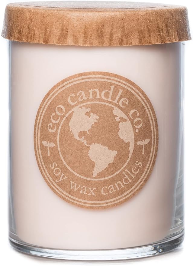 ECO CANDLE CO. Recycled Candle, Lovely, 18 oz. - Scents Of Lavender, Rosewood, Orchid, Bergamot, Cedarwood, & Musk - 100% Soy Wax, No Lead, Kraft Paper Label & Lid, Hand Poured, Midwest Grown Soybeans - Bloomnest