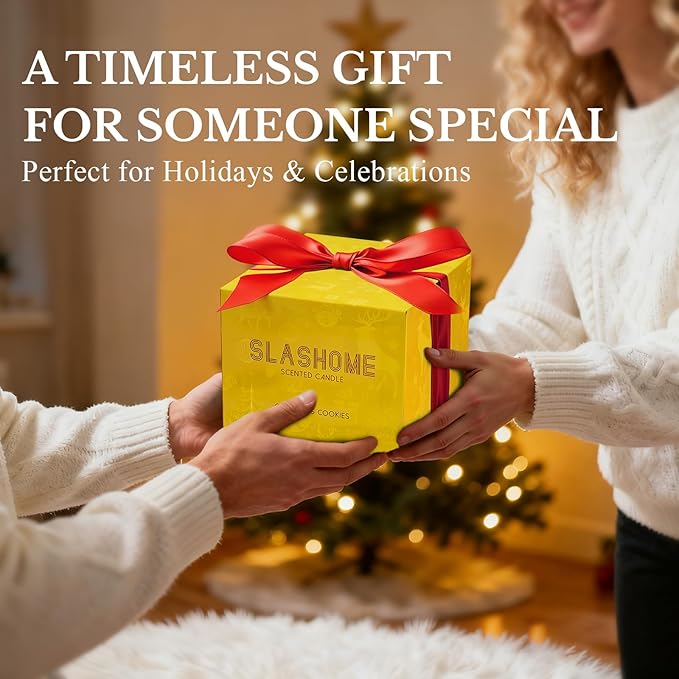 Christmas Cookie Candle, Large 3 Wick 12oz Soy Scented Candle, Luxury Christmas Birthday & Winter Holiday Gift for Women & Men, Long Lasting 60+ Hour Clean Non-Toxic Burn, Elegant Winter Home Decor - Bloomnest