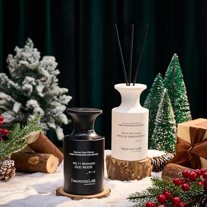 M&SENSE Reed Diffuser Set, 10.14 oz Non Toxic Reed Diffuser Linen Breeze Scented Home Fragrance Aromatherapy Diffuser for Bedroom Bathroom Office Home Decor Housewarming Gift