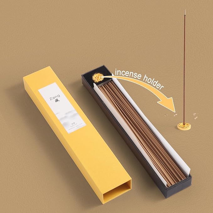 Zang Tibetan Eaglewood Incense Sticks with Holder, Low Smoke 45 Min Burn – Stress Relief, Yoga & Meditation Relaxation, 40g (130-140 Sticks) Eco-Friendly Packaging - Bloomnest
