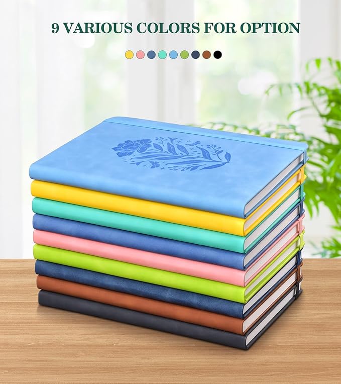 Lined Journal Notebook for Women, A5 Hardcover Leather Journals for Writing, 200 Pages Thick Travel Daily Journal, College Ruled Notebook for Work School, Note Taking,5.75'' X 8.38'' Darkblue - Bloomnest
