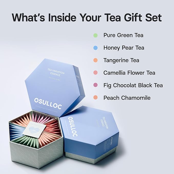 OSULLOC TEA VARIATION ESSENCE (42 Count, 6 Types x 7 ea), Premium Tea Gift Set, Special Thank You Card attached - Bloomnest