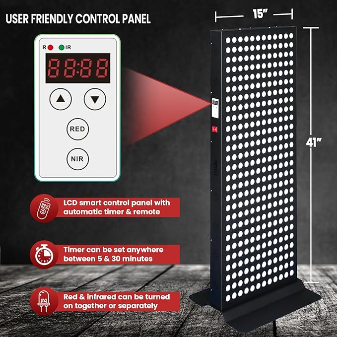 Red Light Therapy Device for Full Body, 630nm, 660nm, 810nm & 850nm, Near Infrared Dual-Chip Clinical Grade LED Panel for Smooth Skin, Weight, Pain and Overall Wellness (324LED) EXESAS