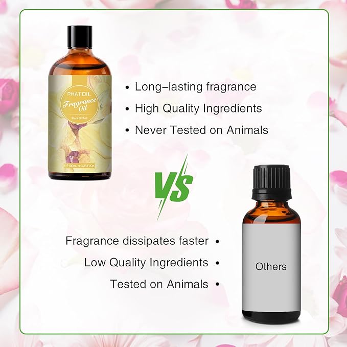 PHATOIL 3.38FL.OZ Black Orchid Fragrance Oils for Aromatherapy, Essential Oils for Diffusers for Home, Perfect for Diffuser, DIY Candle and Soap Making, DIY Scented Products - 100ml - Bloomnest