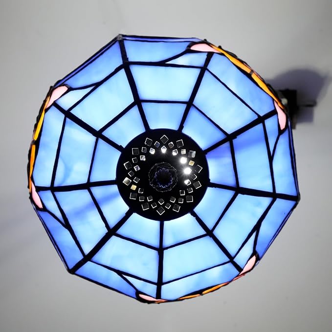 Tiffany Lamp Cat Stained Glass Table Lamp 8 Inch Orange Warm Ambient Lighting Bedroom Small Nightstand Dorm Cafe Office Corner Vintage Home Decoration Tiffany Style Table Lamp Blue cute Cat Lamp - Bloomnest