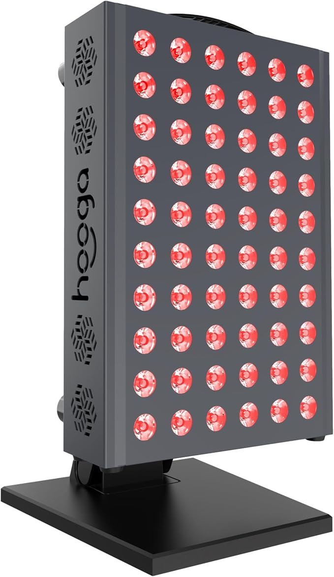 Hooga Red Light Therapy Panel Device – 660nm Red & 850nm Near Infrared Light Therapy, LED Light Therapy Lamp for Face & Body, Dual Chip LEDs, Timer, Adjustable Stand – PRO300 Hooga