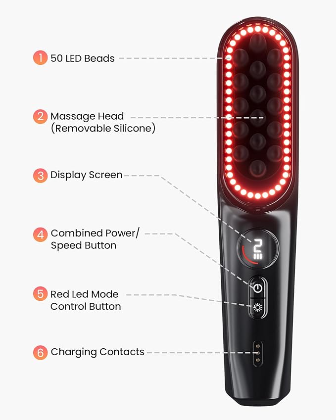 NAPRE Electric Scalp Massager,Head & Hair Massager Scalp Stress Relax,Cordless Handheld Muscle Massager with Horizontal Vibration for Face,Neck,Shoulder & Body,with Charging Dock Napre