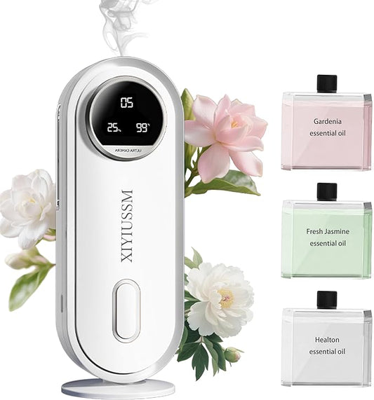Waterless Essential Oil Diffuser for Home and Car Portable Aromatherapy Diffuser with 7 Mist Modes 1800mAh Rechargeable Battery Operated Scent Diffuser for Large Room Bedroom Office Bathroom - Bloomnest