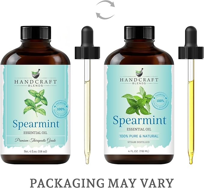 Handcraft Blends Spearmint Essential Oil – Huge 4 Fl Oz – 100% Pure and Natural – Premium Grade Essential Oil for Diffuser and Aromatherapy, Skin, Massage, Candle and Soap Making Fragrance - Bloomnest