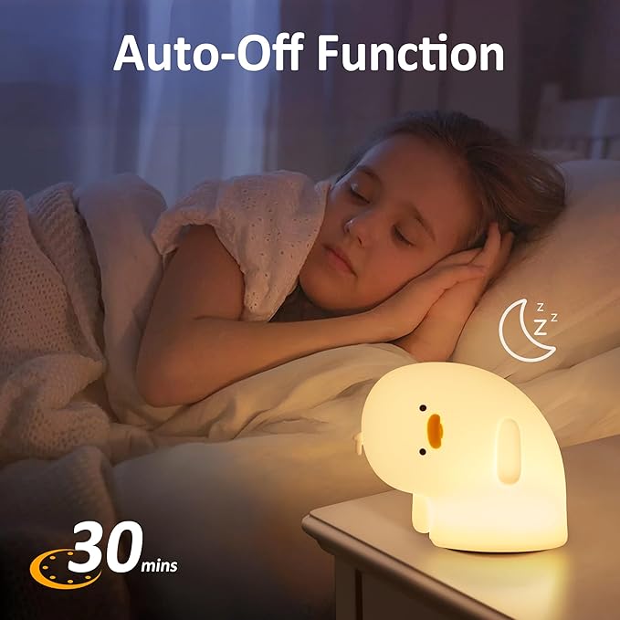 Attivolife Duck Night Light, Silicone Why Duck Lamp, Silica Gel Nursery Bedside Lamp with Dimmable Rechargeable, Best Decor for Bedroom Living Room Study, Creative Gift Idea for Baby Kids Friends - Bloomnest