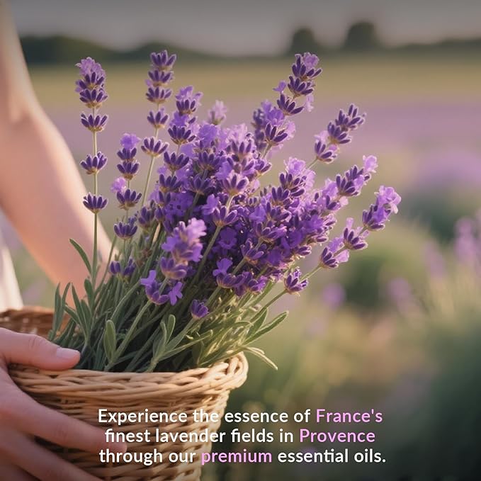 Lavender Essential Oil - 100% Pure & Natural Therapeutic Grade for Aromatherapy Diffuser, Skin & Hair Care - Relaxing & Calming Scent for Sleep Support - Large 60 mL Glass Bottle with Dropper OKADY