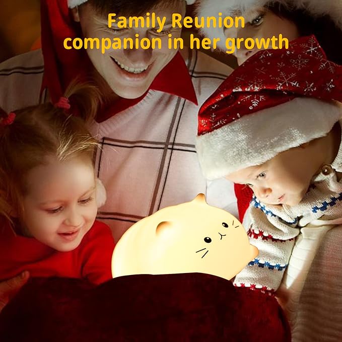 Tremdwoto Cat Night Light for Kids,Cute Colorful Night Light Baby Girl Squishy Night Lights Lamp 3 Hour Timer Kitty Light USB Rechargeable Nursery Lamp Nightlight ，Gifts for Boys and Girls - Bloomnest