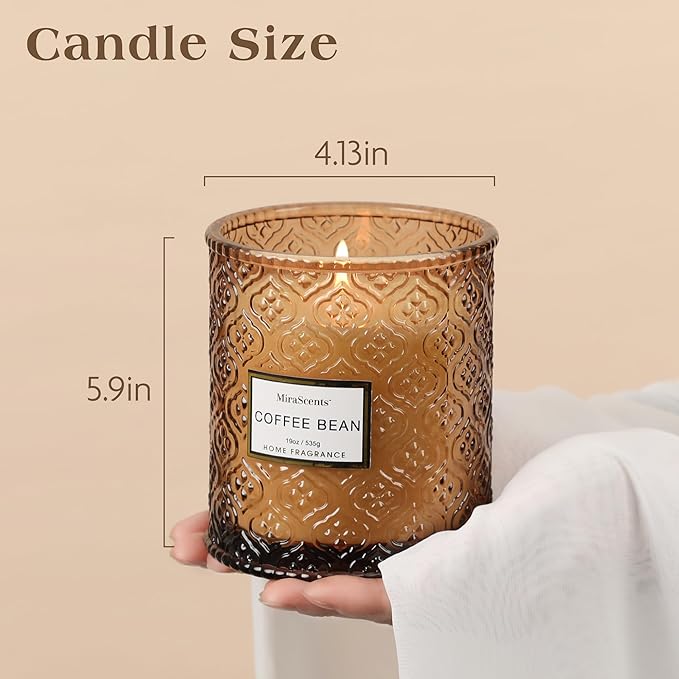 Coffee Scented Candles, Large Natural Soy Candle, 88 Hours Burning Time, Decorative Candles in Glass, Candle Gifts for Women, 19oz - Bloomnest