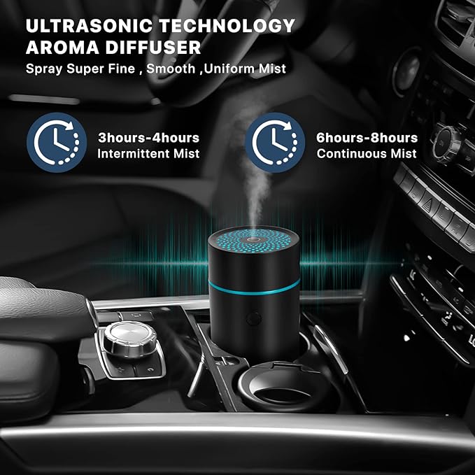 Car Fragrance diffusers, Air fresheners,USB-Powered Mini Ultrasonic Mist Humidifier Oil Diffuser for Vehicle - Bloomnest
