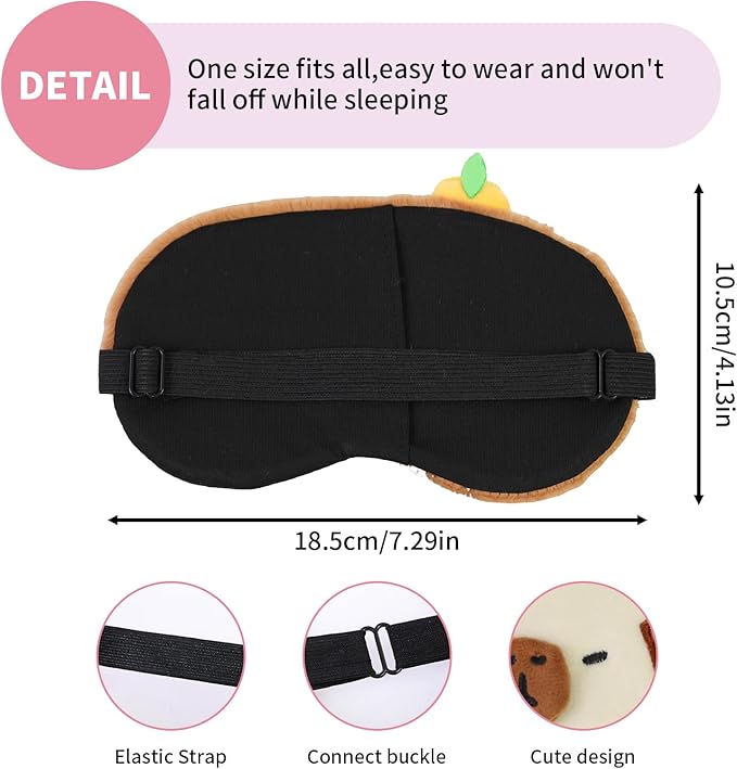 Cute Animal Eye Mask for Sleeping Funny Animal Sleeping Mask Soft Lightweight Eyemask for Women Teen Girls (Brown Bread) - Bloomnest