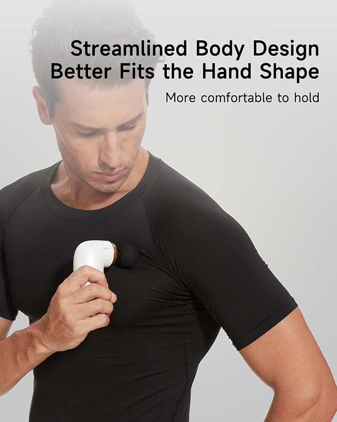 A1 Super Mini Massage Gun, Percussion Deep Tissues Muscle Massager, Compact Sports Travel Massage Gun, Portable Handheld Massager for Office Gifts for Him/Her, Home, Athletes(White) - Bloomnest