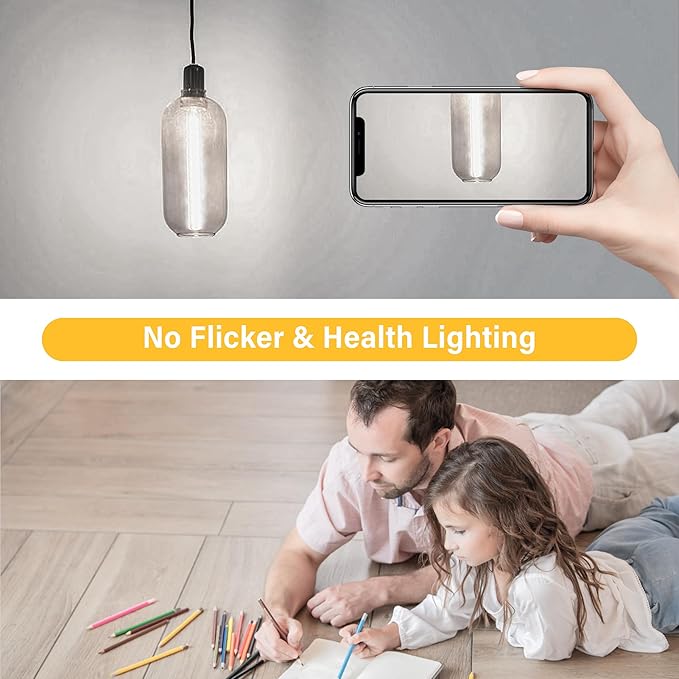 11.8IN 1000LM 5000K Daylight White Light Bulbs E26 Base, T10 T9 Edison Bulbs Dimmable 8W, AC 120V 100 Watt Equal Filament Bulb, Vintage Clear Glass Long Tubular LED Bulb, UL Listed - 4Pack - Bloomnest