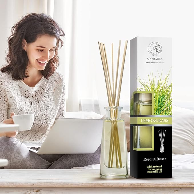 Lemongrass Oil Diffuser - Scented Reed Diffuser - Alcohol Free - Gift Set - Best for Aromatherapy - Room Air Freshener - Bloomnest