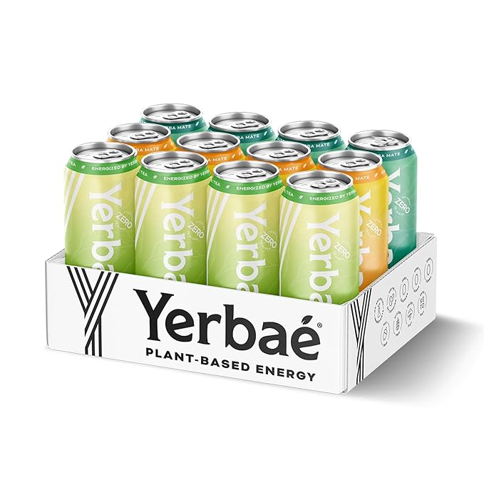 Yerbaé Variety Flex Pack, Functional Energy Drink - 0 Sugar, 0 Calories, 0 Carbs. Yerbae is Energized by Yerba Mate, Plant-Based, Healthy Alternative to Sugary Energy Beverages, 16oz cans (12 Pack) - Bloomnest