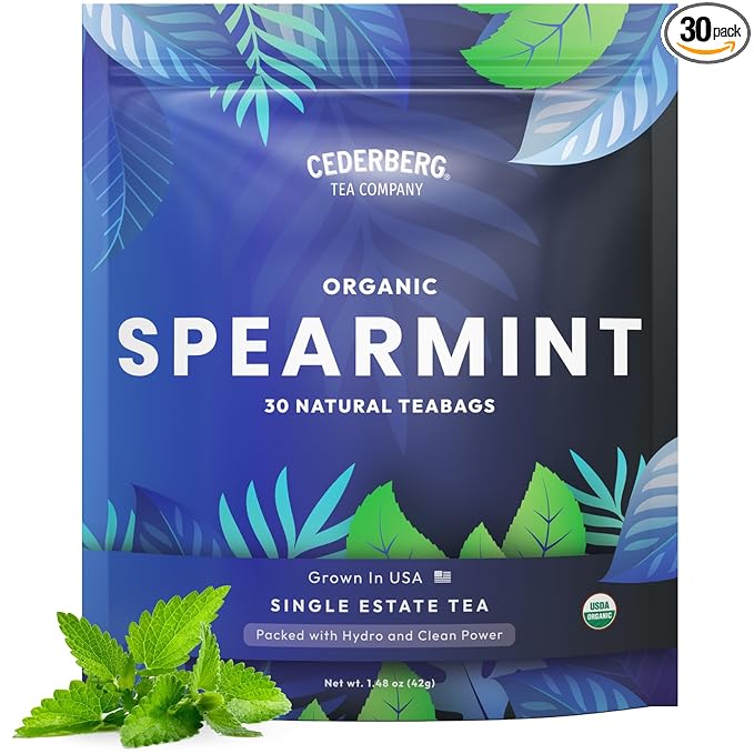 Cederberg Tea Company Organic Spearmint Tea — 30 Tea Bags | Organic Herbal Tea From Single Origin | Eco-Friendly Tea Bags | Non-GMO Caffeine Free Tea With Zero Sugar - Bloomnest