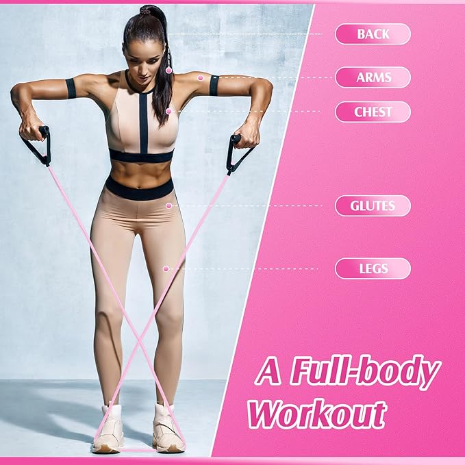 Shappy 10 Pcs Resistance Bands with Handles Exercise Stretch Bands for Exercise Woman Man Training Physical Therapy Workouts Fitness - Bloomnest