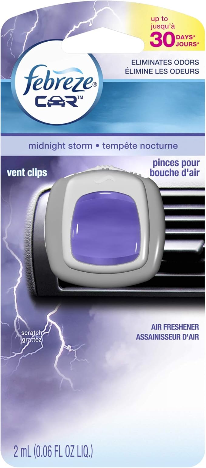 Febreze Car Clips Midnight Storm 1Ct Sidecap - Bloomnest