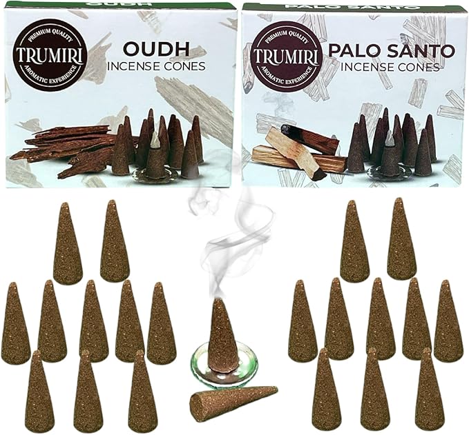 Palo Santo & Oud Incense Combo - 20 Cone Incense - Scented TRUMIRI