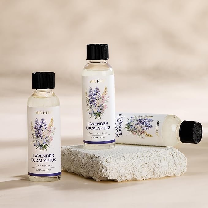 Airkeep Reed Diffuser Oil Refill/Lavender Eucalyptus/3.38 oz(100ml)/3 Pack/Scented Oil Refill for Reed Diffuser Home Fragrance for Bedroom, Bathroom Office Home Decor - Bloomnest