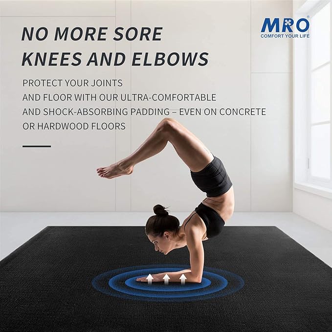 MRO Extra Large Yoga Mat, 12'x6'/9'x6'/7'x5'/6'x4' (9MM) Extra Wide and Thick Exercise Mats for Home Gym Workout, Non-Slip, Soft for Women and Men Fitness, Ideal for Barefoot Yoga, Pilates, stretching - Bloomnest