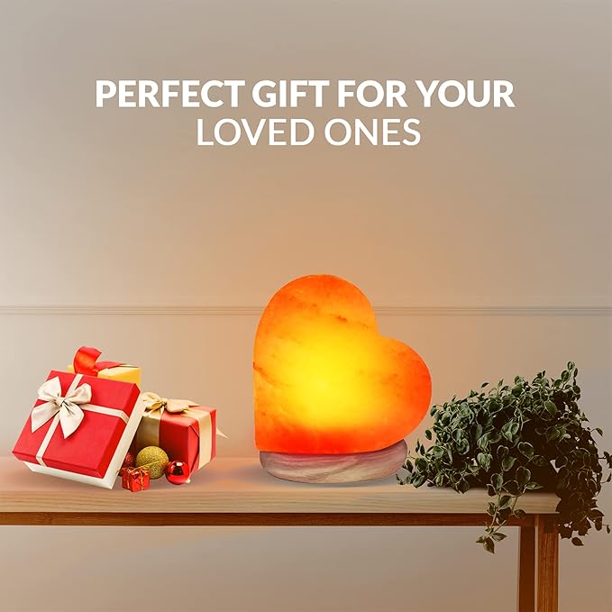 Himalayan Glow 944AC USB Heart Salt Lamp, Multicolor Night light, Best Home Decor by WBM - Bloomnest