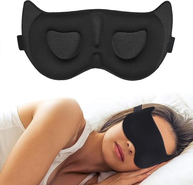 Cute Sleep Eye Mask for Kids, 3D Contoured Cup Sleeping Mask & Blindfold, Concave Molded Night Sleep Mask, Block Out Light, Soft Comfort Eye Shade Cover for Travel Yoga Nap,KD - Bloomnest