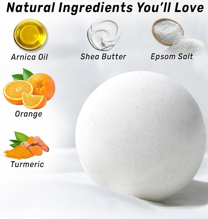 Collagen Bath Bombs Luxurious Bath Foam Gift for Dry Skin Hydration Moisturizing Turmeric Arnica Orange Essential Oil Infused for A Blissful Experience - Bloomnest