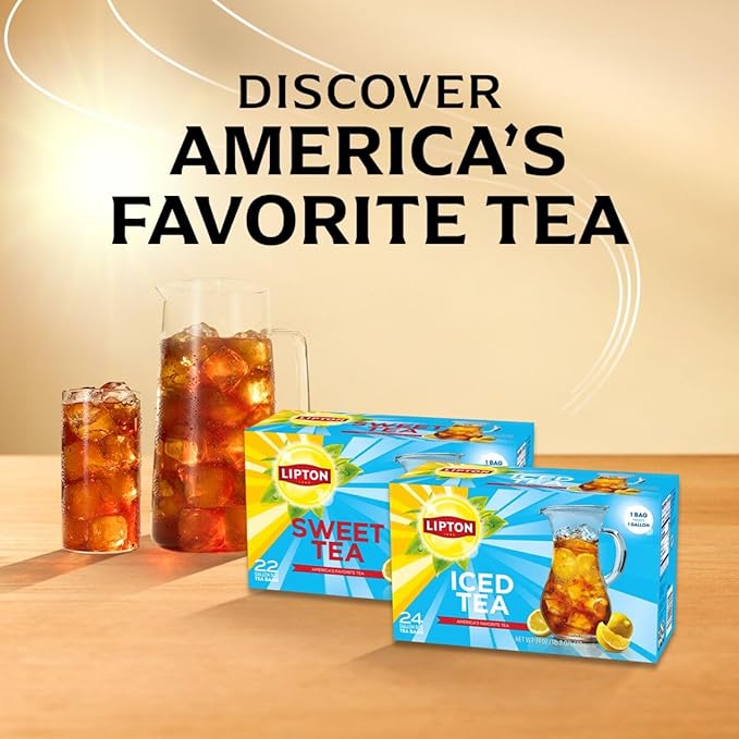 Lipton Unsweetened Iced Tea Bags, Gallon-Sized Zero Calories, 24 Total Tea Bags - Bloomnest