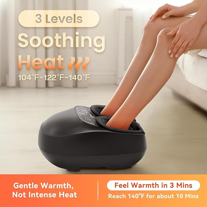 COMFIER Foot Massager with Heat,Kneading,Vibration,Compression,Pause Function,Shiatsu feet Massager for Plantar Fasciitis Neuropathy, Christmas Gifts for Women,Men,FSA Eligible HSA，Size 13 - Bloomnest