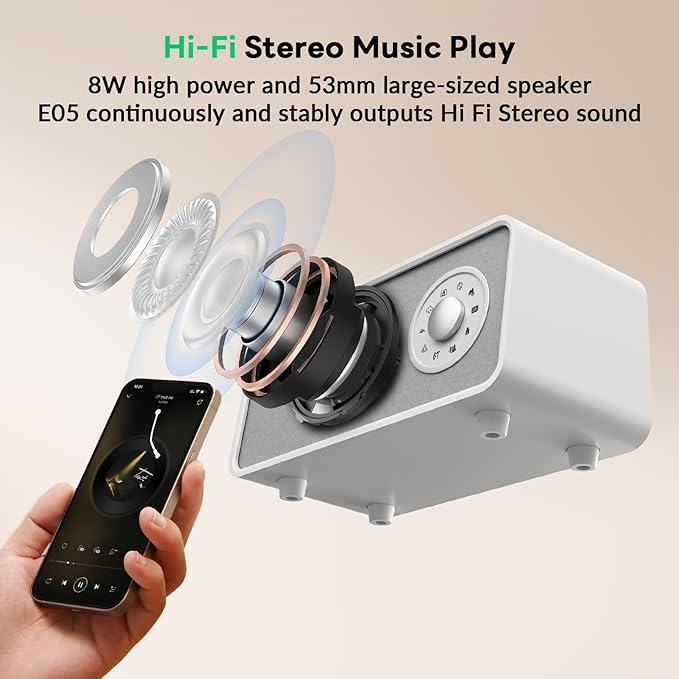 White Noise Sound Machine for Sleeping,9 Natural and Soothing Sounds,Wireless Charger,Music Play for Bedroom and Outdoor,White Noise Sound Machine for Baby,Kids,Adults