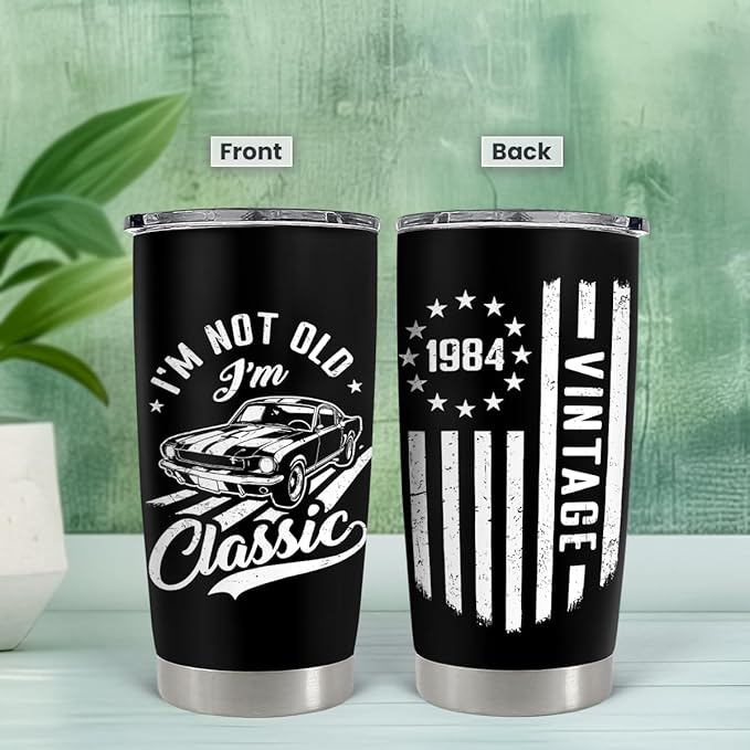 SANDJEST Tumbler for Men I’m Not Old I’m Classic 20oz 30oz Insulated Stainless Steel Coffee Cup Travel Mug Gift for Dad Grandpa Husband Father's Day Christmas Birthday - Bloomnest