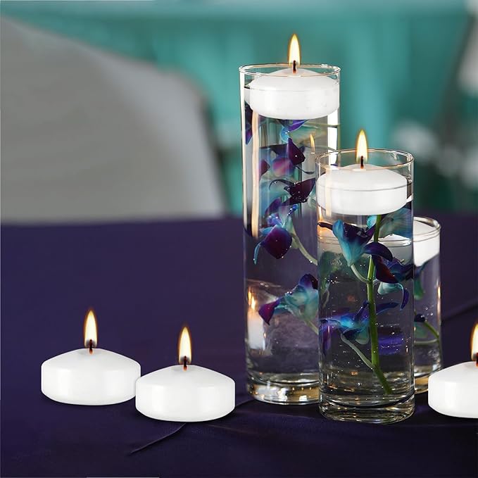 12 White Floating Candles, 2 Inch - Unscented, Perfect for Thanksgiving, Christmas & Gifts - Bloomnest