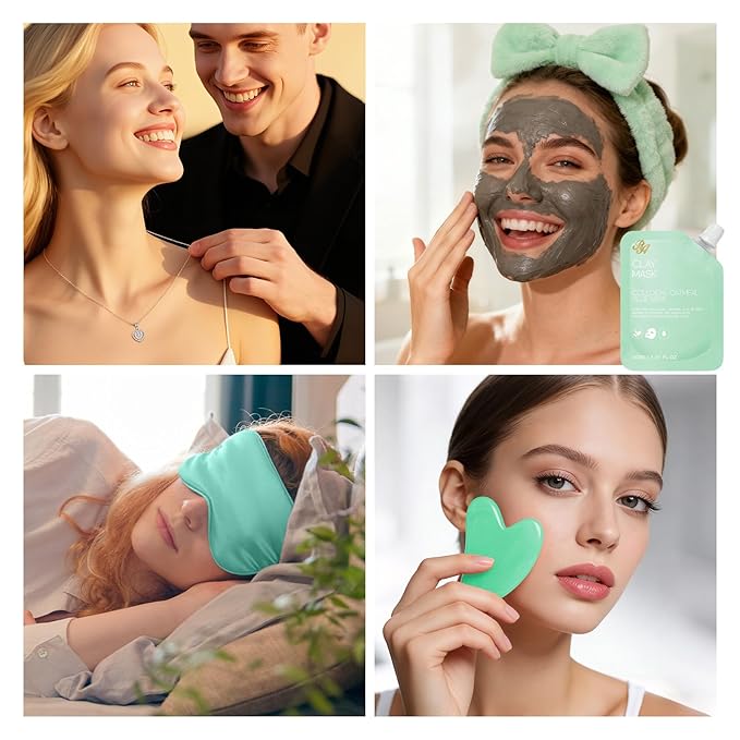 Valentines Day Gifts for Women, 25 Pcs Bath & Body Gift Set, Tea Tree Skin Care Kit, Spa Gift Basket, Self Care, Facial Sheet Mask, Toiletry Bag, Serum, Necklace, Christmas, Birthday, Mother's Day - Bloomnest