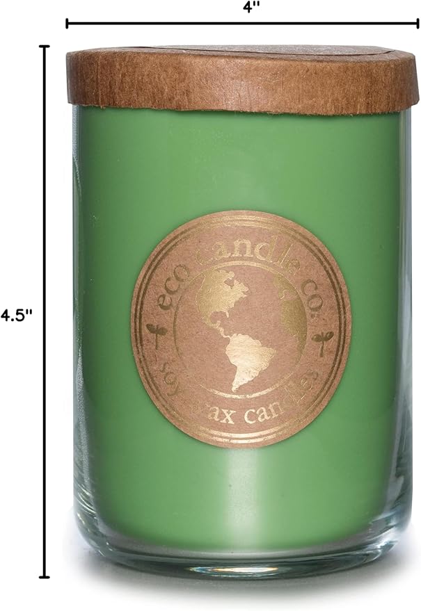 ECO CANDLE CO. Recycled Candle, Caramel Apple, 26 oz. Double Wick - Scents of Granny Smith Apples and Creamy Caramel - 100% Soy Wax, No Lead, Kraft Paper Label & Lid, Hand Poured, Phthalate Free - Bloomnest