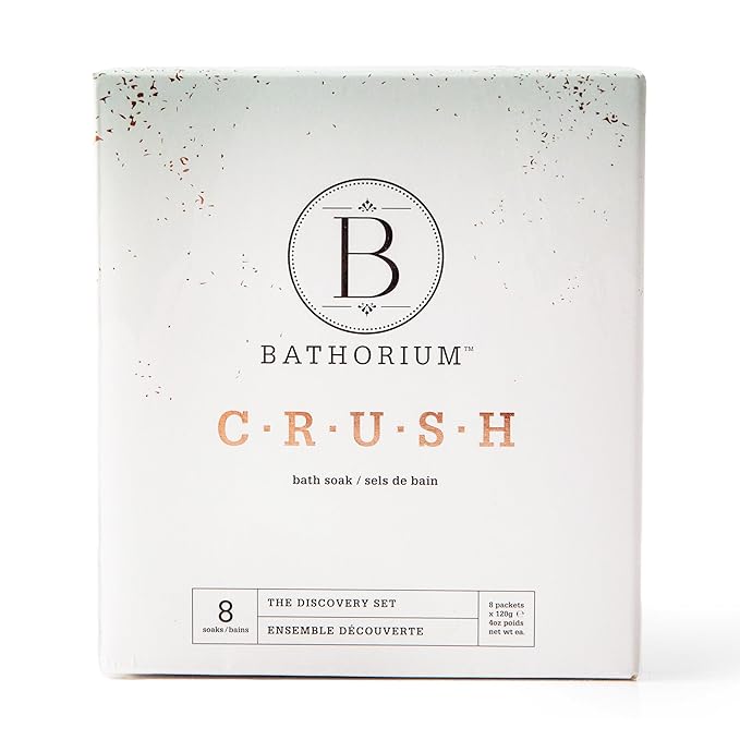 Bathorium Crush 8-Pack Signature Discovery Set, Luxury Bath Soaks, Dead Sea Salt, Epsom Salt, pH Balanced for Women, Gift Set, Each Soak is 4 oz - Bloomnest