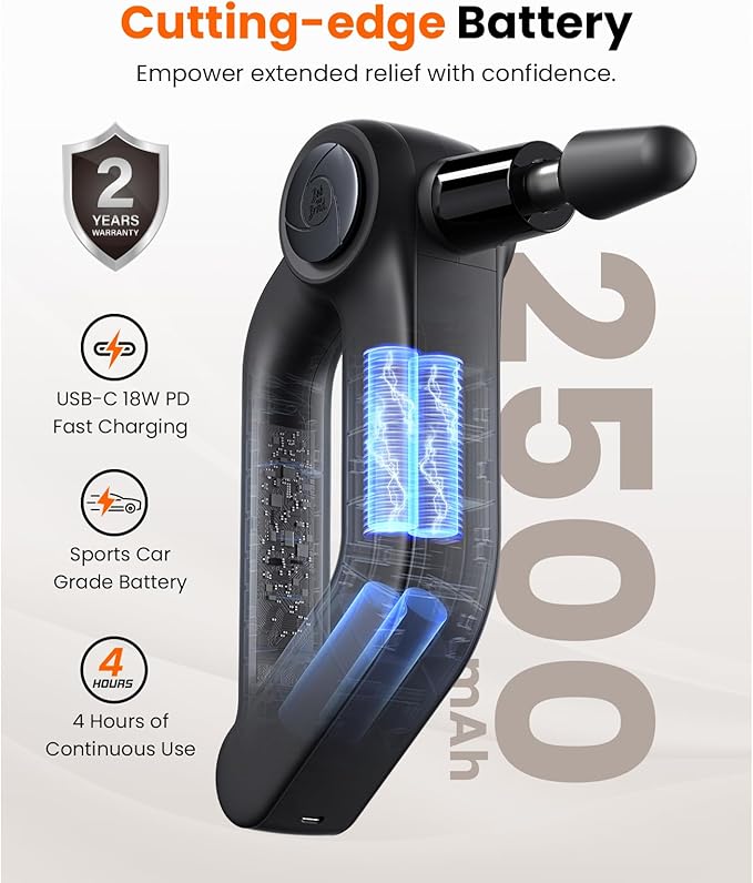 BOB AND BRAD D5 Pro Plus Massage Gun with Heat, FSA Eligible/HSA Eligible, 13mm Amplitude Deep Tissue Percussion Massage Gun with Max Power for Muscle Therapy, Professional Muscle Massager, Ideal Gift - Bloomnest