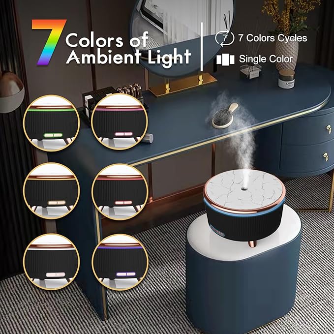 Diffusers for Essential Oils Large Room, 500ml Aromatherapy Diffuser Cool Mist Humidifier with Remote Control,7 Colors Lights & 4 Mist Mode Waterless Auto Off for Women Office Home - Bloomnest