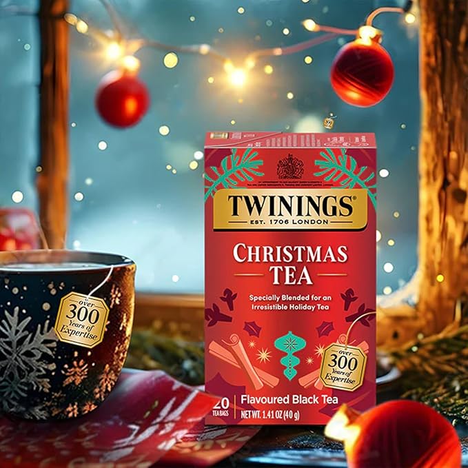 Twinings Holiday Sweet & Spicy Tea Variety 2-Pack – Caffeinated Tea and Caffeine-Free Winter Spice Herbal, Christmas Gift, 20 Tea Bags Ea - Bloomnest