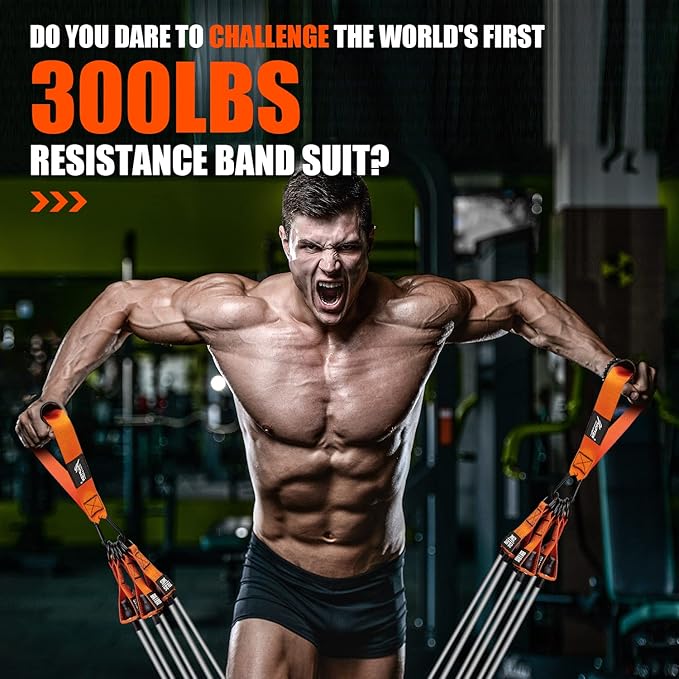 HPYGN Heavy Resistance Bands, 300LBS Exercise Bands for Working Out, Fitness Bands with Handles, Workout Bands for Men, Weight Bands Set for Muscle Training, Strength, Slim, Yoga, Home Gym Equipment - Bloomnest