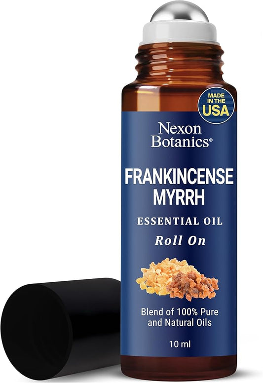 Frankincense & Myrrh Essential Oil Roll-On 10ml - 100% Pure, Natural Oil for Aromatherapy & Skin Care - Nexon Botanics - Bloomnest