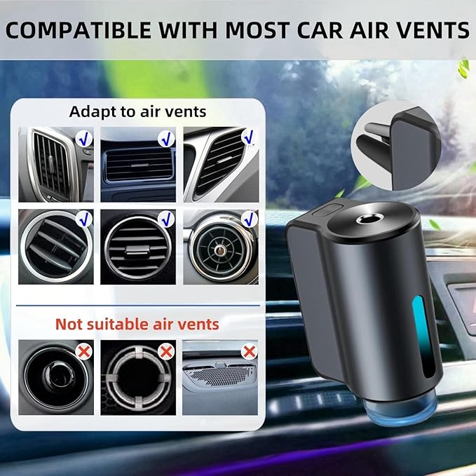 Car Air Freshener Diffuser, Smart Car Air Freshener, Car Diffuser Air Freshener with Three Adjustable Modes, Aromatizante Para Carro with 3pcs Essential Oil, Car Fresheners Long Lasting - Bloomnest