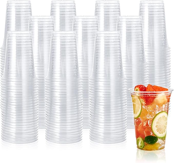 Lilymicky 1000 Pack 16 oz Clear Plastic Cups, PET Disposable Drinking Cups, Crystal Clear, Perfect for Ice Coffee, Smoothie, Soda, or Any Cold Drinks - Bloomnest